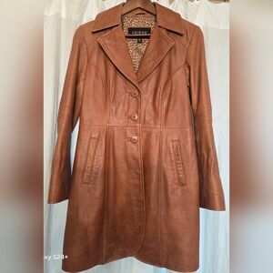Guess Brown Leather Trench Coat